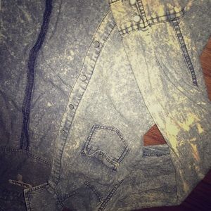 Light acid wash denim shirt